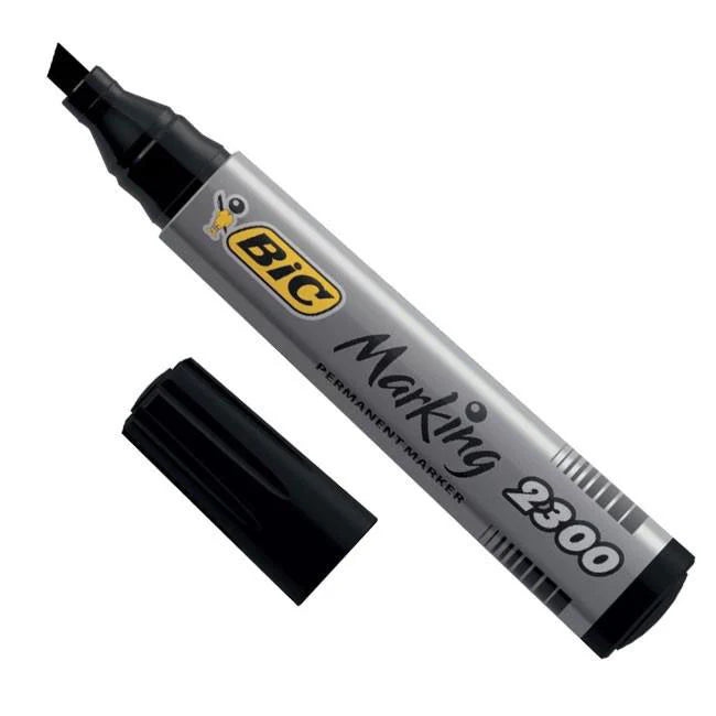 BiC Black Permanent Marker Pens - Box of 12