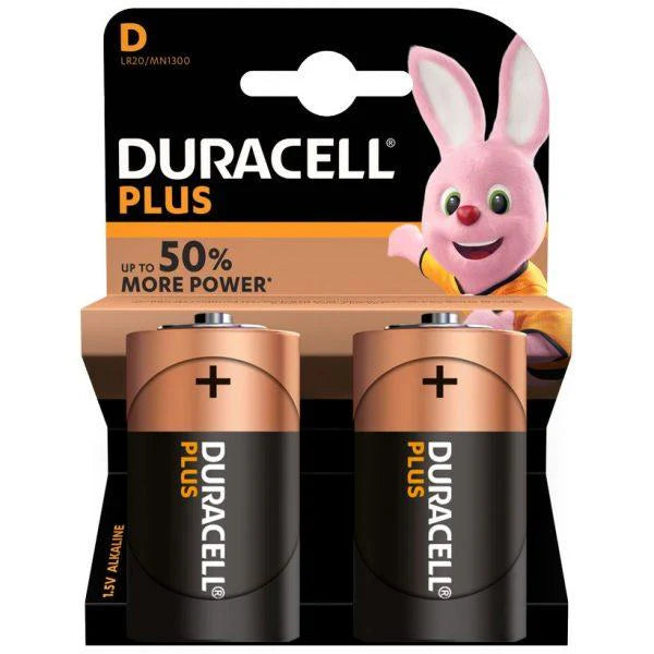 Duracell Plus D Battery 2 Pack - Case of 10