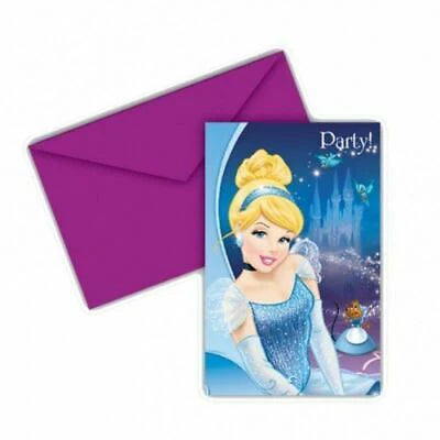 Disney Princess Cinderella Party Invitations 6 Pack