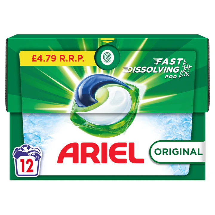 Ariel All in 1 Laundry Washing Pods Original 12w PMP £4.79 - Case of 4